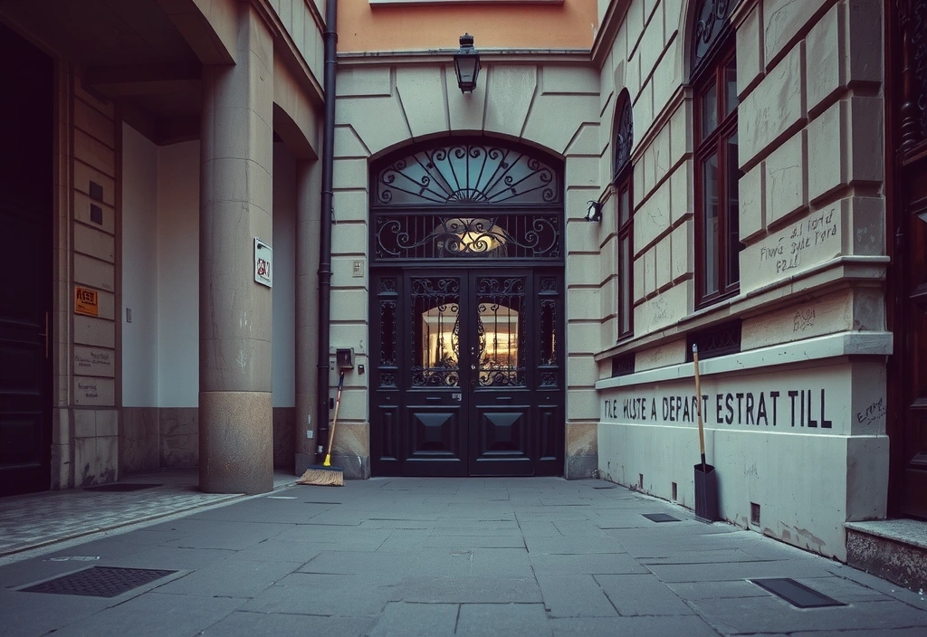 Typický vchod do domu v Praze 5